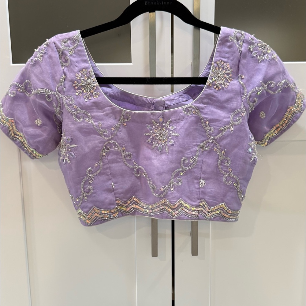 Lavender Embroidered Saree - Picture 10 of 10